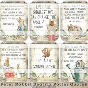 Junk Journal Kit Conte de Peter Rabbit Beatrix Potter Citations Collage imprimable Feuille de collage numérique Télécharger les cartes de journalisation Accrocher les étiquettes Livre de lapin
