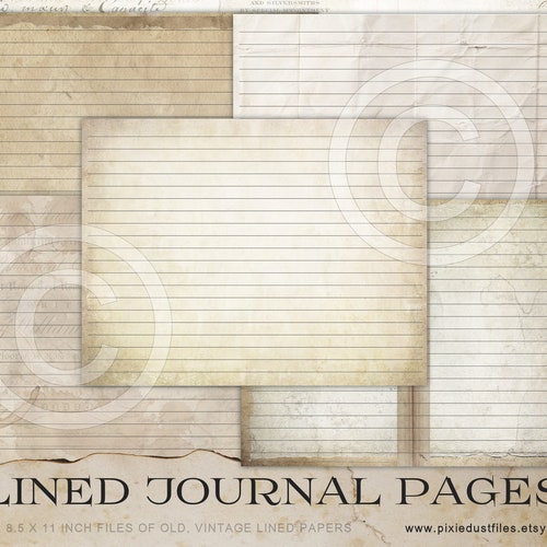 Printable Lined Journal Pages Junk Journal Digi Paper Kit - Etsy