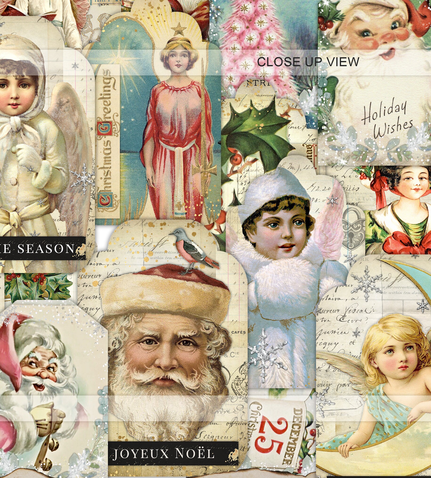 Christmas Junk Journal Printable Tags Digital Collage Sheet Vintage ...