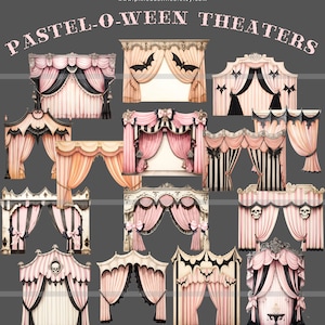 Papel pastel para impressão de Halloween, folhas de colagem de diários indesejados, teatros de papel, coisas efêmeras digitais, páginas de scrapbooking, confecção de cartões feitos à mão