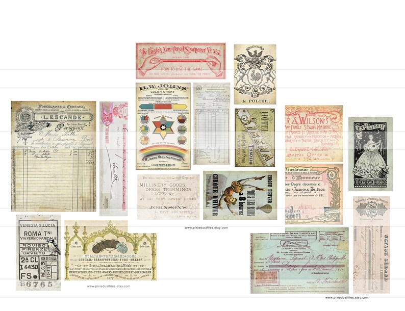 Digital Junk Journal Ephemera Printable Junk Journal Kit Etsy