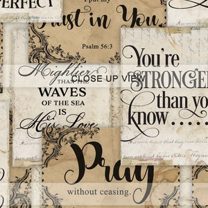 Printable Bible Versus - Digital Collage Sheet - Christian Prayer Cards ...