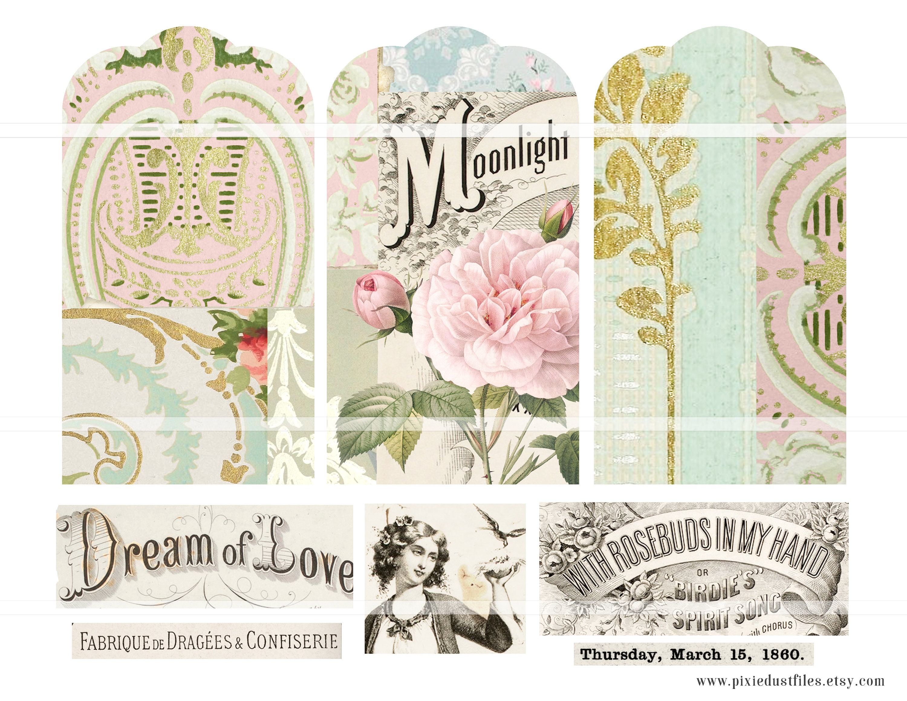 Junk Journal Wallpaper Bundle Printable Wallpapers Tags - Etsy