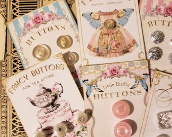 printable button cards, vintage buttons, junk journal, scrapbook, journaling tags, digital collage sheet, ephemera kit vintage sewing images