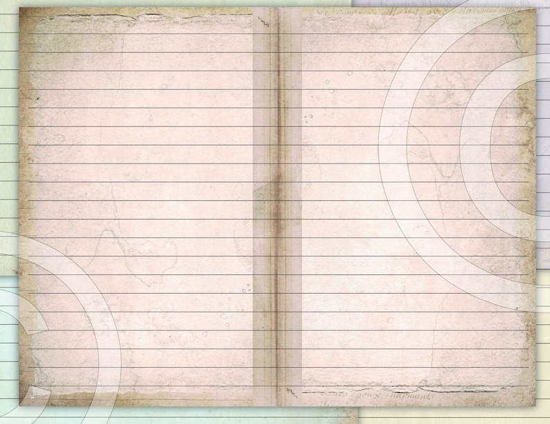 Printable Lined Journal Pages Junk Journal Digi Paper Kit | Etsy