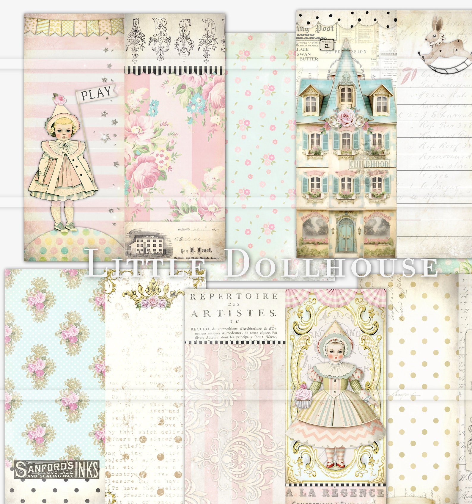 Paper Doll Junk Journal Kit, Tall and Slim Journal, Printable Kit ...