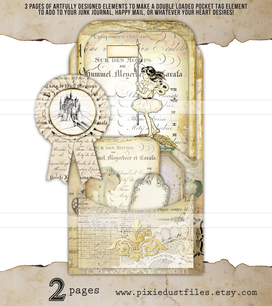 Fairy Printable Junk Journal Tags - Vintage Fairy Mushrooms Junk ...