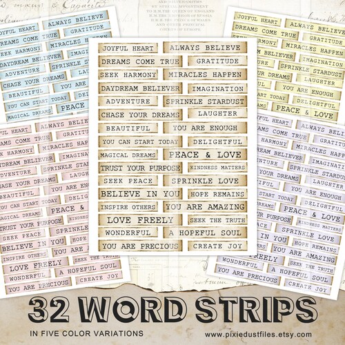 Printable Junk Journal Words Positive Quotes Affirmations - Etsy