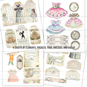 Printable Paper Doll Junk Journal Kit, Vintage Paper Doll Images ...