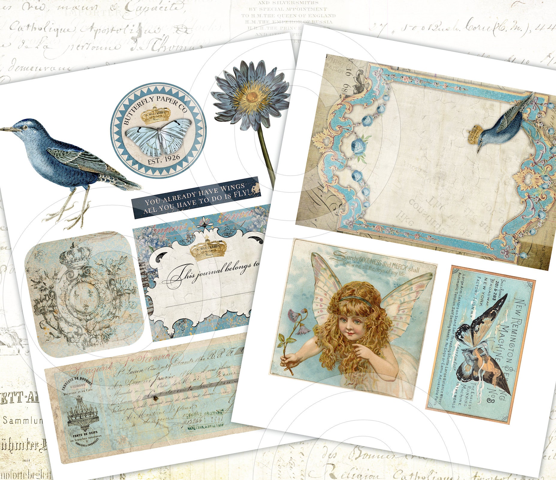 ROLEES Vintage DIY Scrapbooking Journaling Supplies Plant Animal Butterfly  Bird World Map Letter Newspaper Decorative Antique Vintage Paper Art Craft