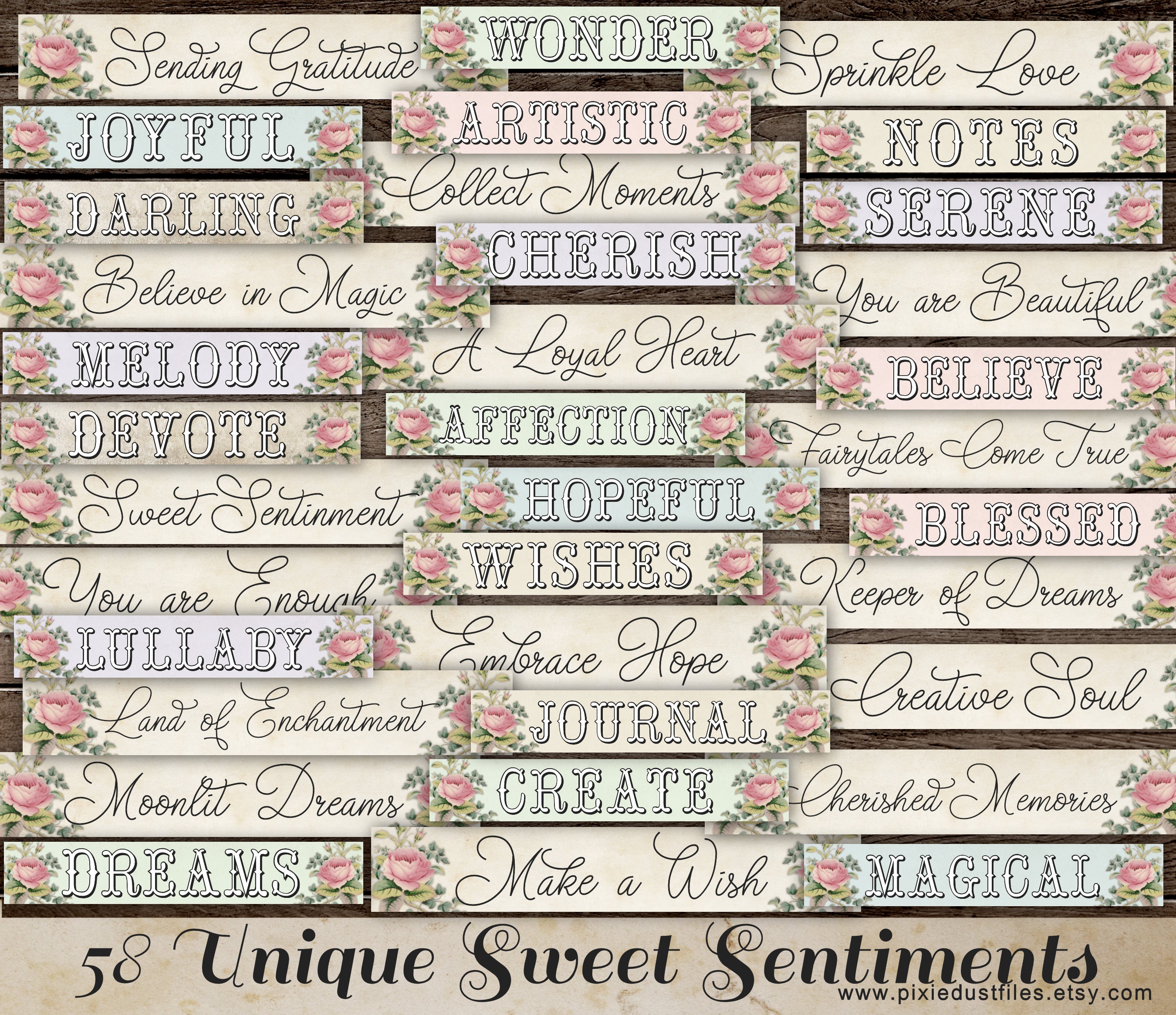 8 Sheets Quote Stickers for Journaling- Vintage Scrapbooking