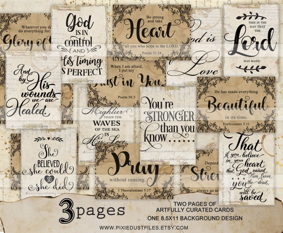 Printable Bible Versus Digital Collage Sheet Christian Prayer Cards Prayer  Junk Journals Scrapbooking Paper Crafts Journal Kit 