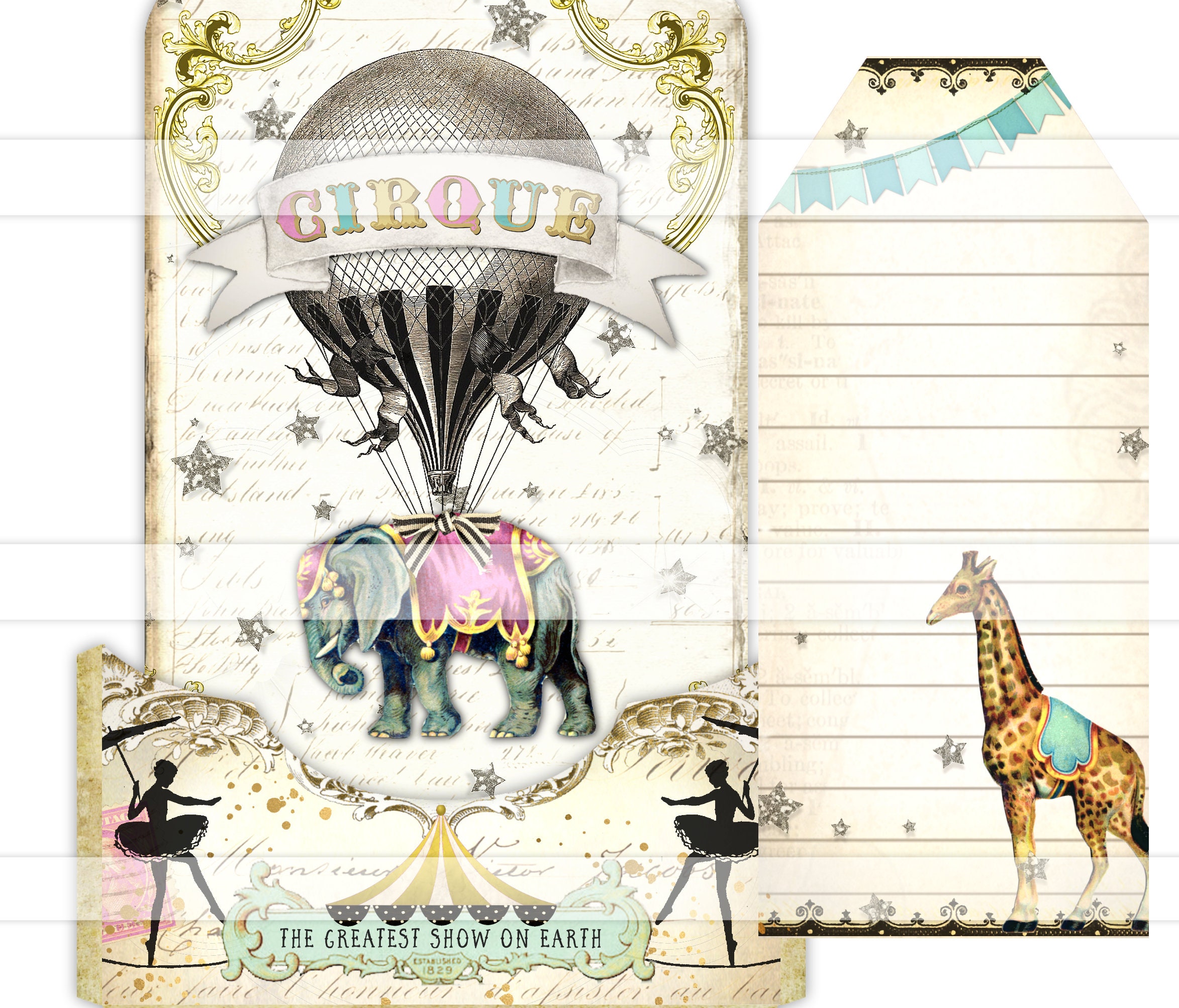 Vintage Circus Junk Journal Printable Kit Digital Collage - Etsy