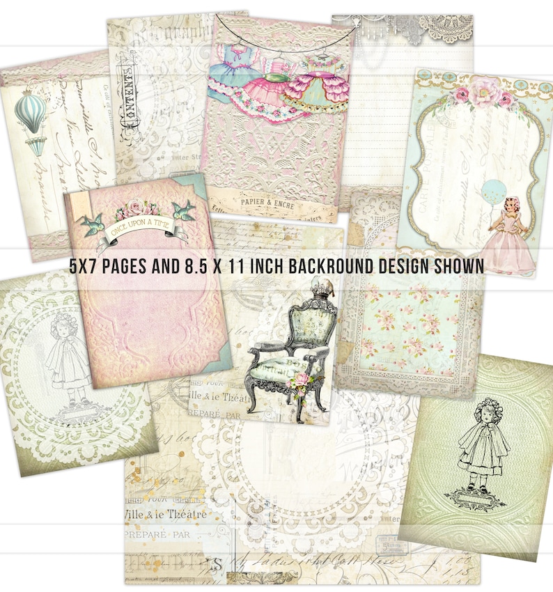 Paper Doll Junk Journal Printable Kit Journal Pages - Etsy