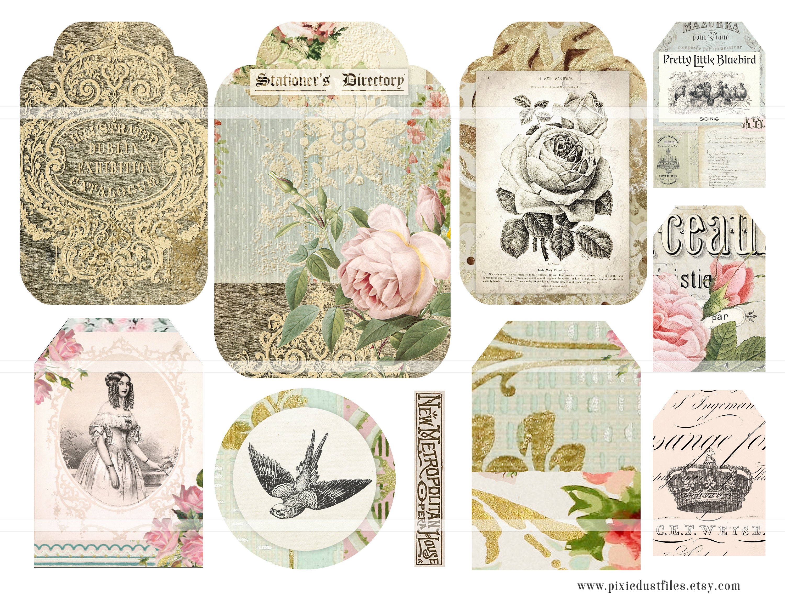 Junk Journal Wallpaper Bundle Printable Wallpapers Tags - Etsy