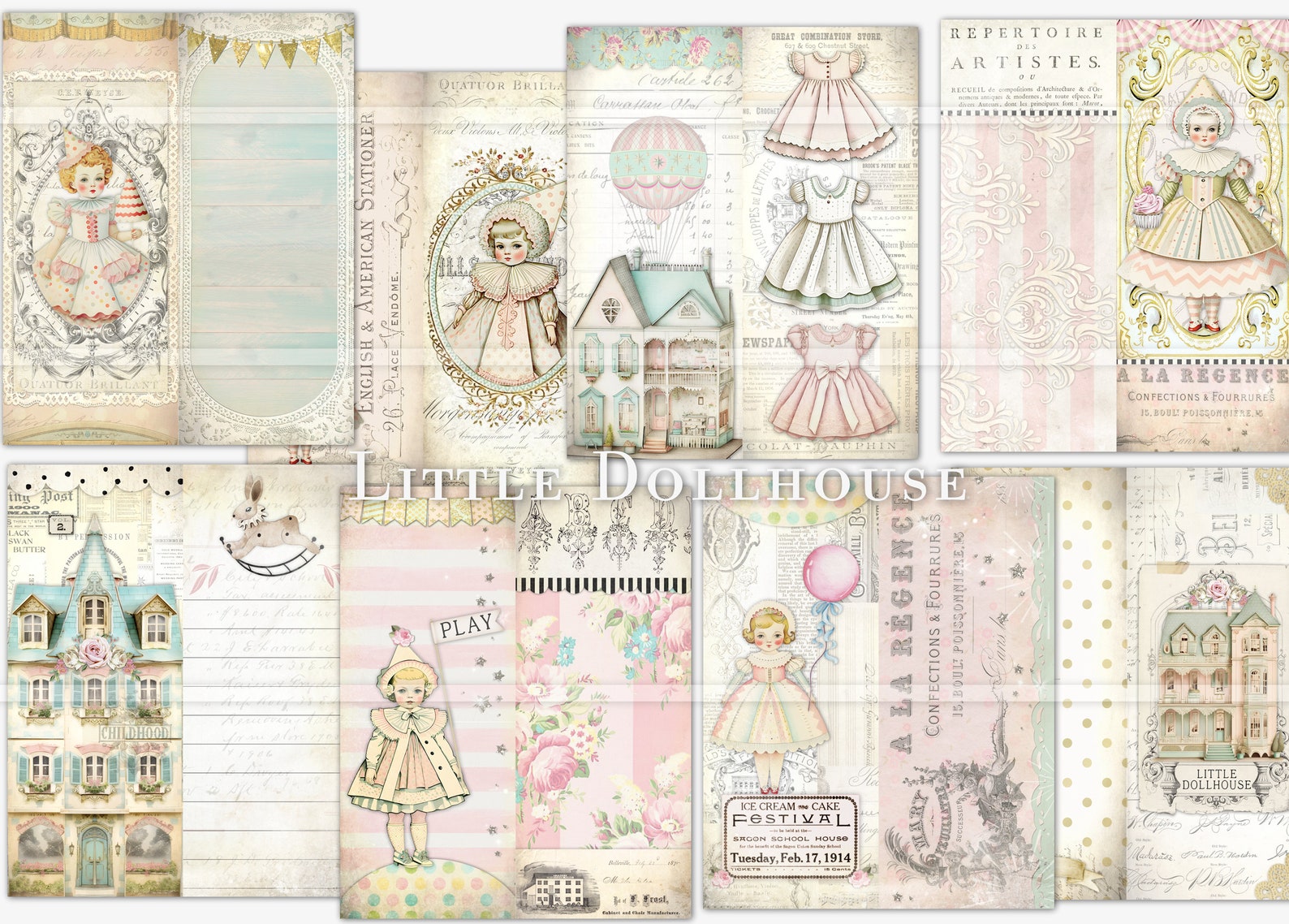 Paper Doll Junk Journal Kit, Tall and Slim Journal, Printable Kit ...