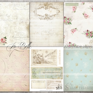 La Belle Junk Journal Kit Printable Pages French Invoices - Etsy