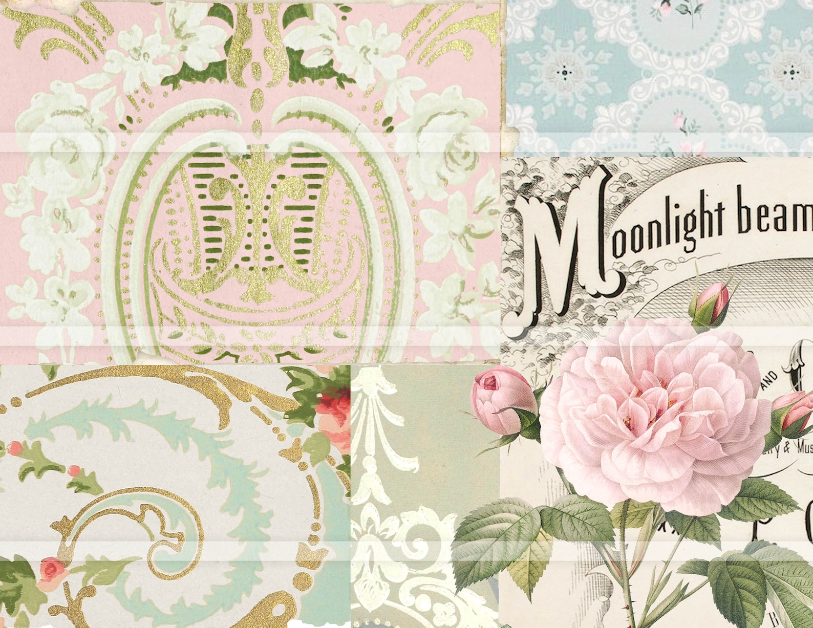 Printable Vintage Wallpaper Junk Journal Wallpapers Shabby - Etsy