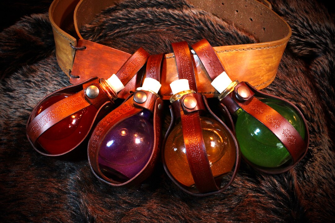 Leather Potion Bottle Holders Etsy Leather Potion Bottle Holders Etsy