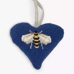 Bee Lavender Heart Tapestry Kit By Cleopatra&#39;s Needle - Embroidery Craft Kit
