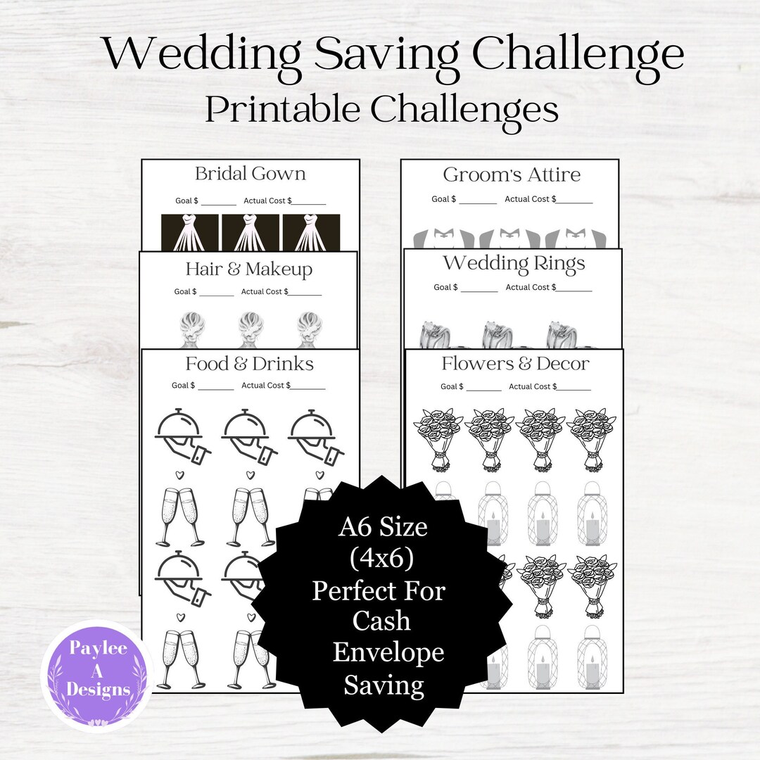 Wedding Saving Challenge Printable Wedding Challenge Etsy