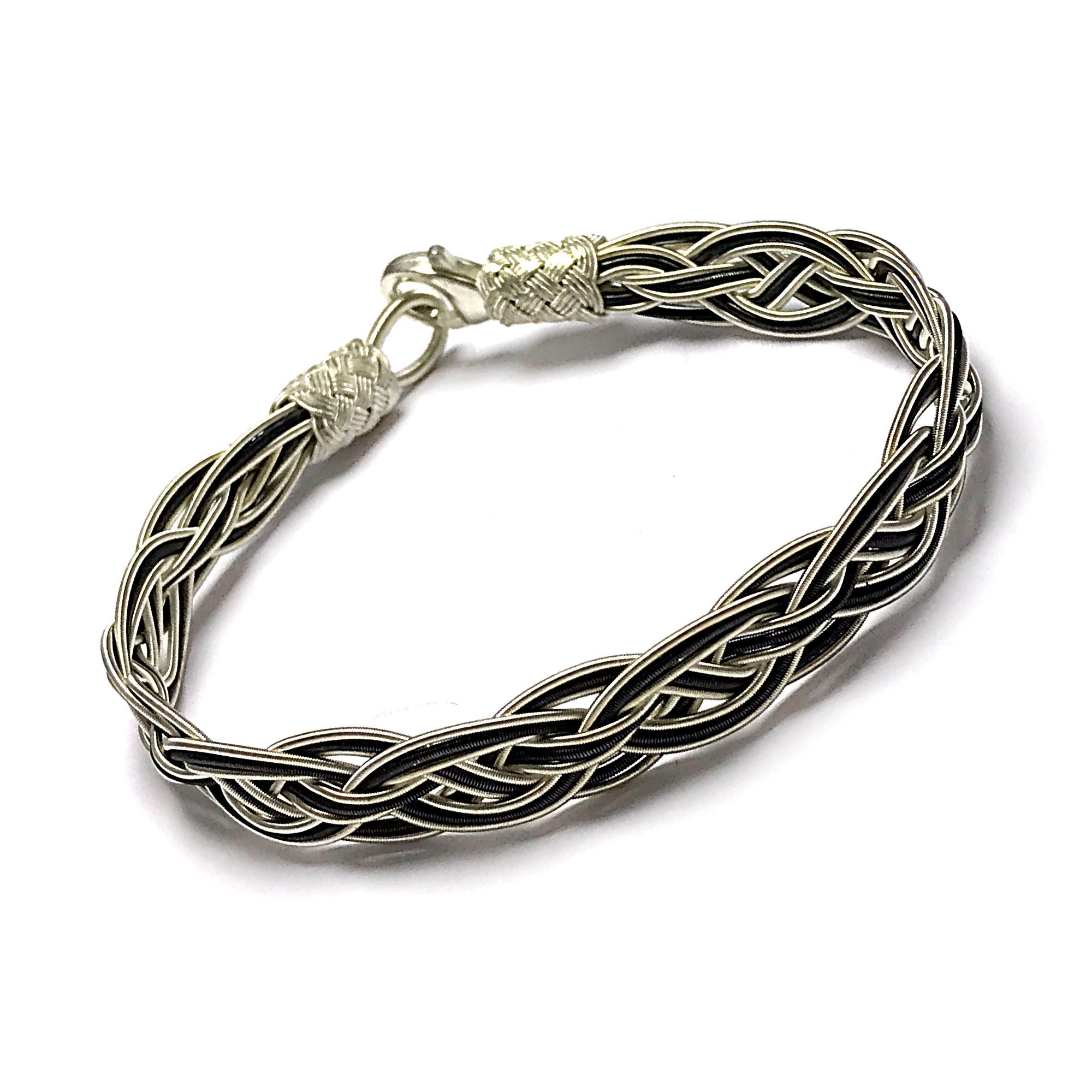 Braid Silver Bracelet Adjustable Jewellery Unisex | Etsy