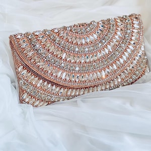 Handmade Crystal wedding day clutch
