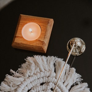 Tea Light Holder / Candles / Home decor / hHomeware / Scandinavian / Oak / Candle Holder / Wooden / Home / Gift for her image 1