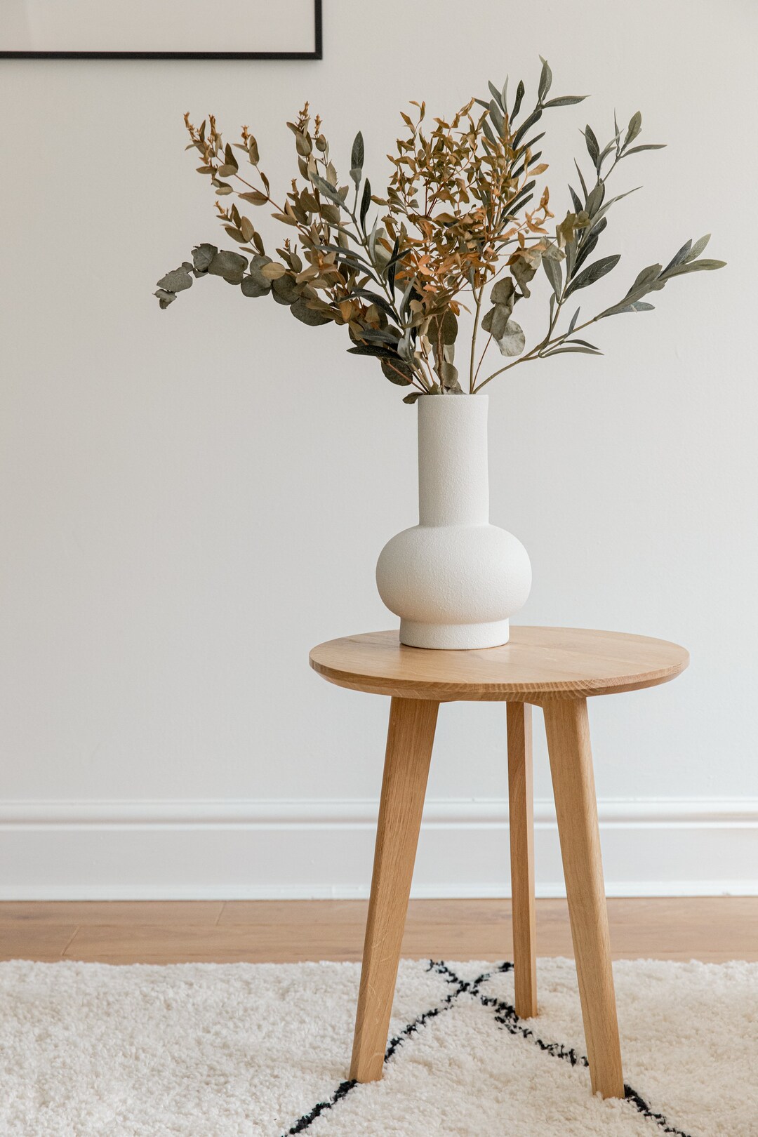 Handmade Solid Oak Side Table: Scandinavian Bedside Table - Etsy UK