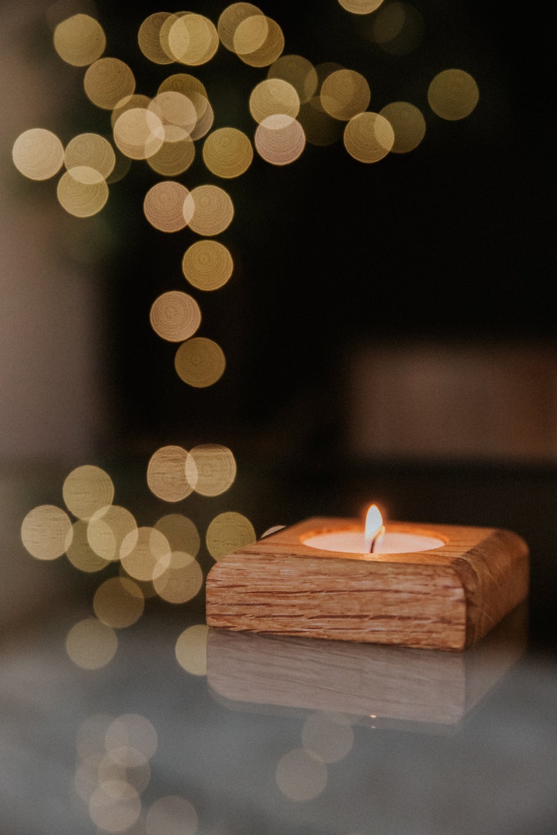 Tea Light Holder / Candles / Home decor / hHomeware / Scandinavian / Oak / Candle Holder / Wooden / Home / Gift for her image 6