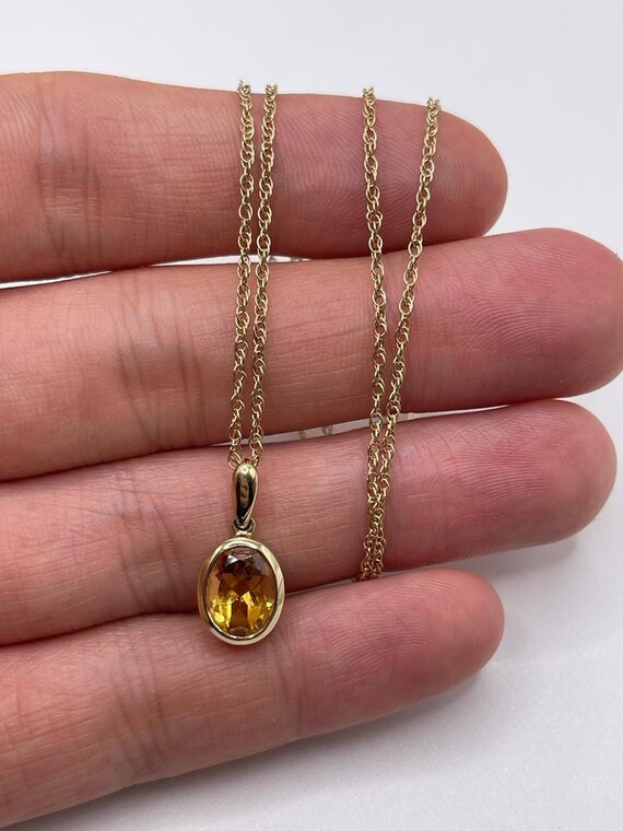 9ct Gold Citrine Necklace | Etsy