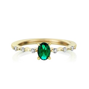 Real Diamond Solitaire, Lab Created Emerald Ring, Christmas, Christmas Gifts, Gift For Her, Best Gift, Gifts, Personalized Jewelry, Rings