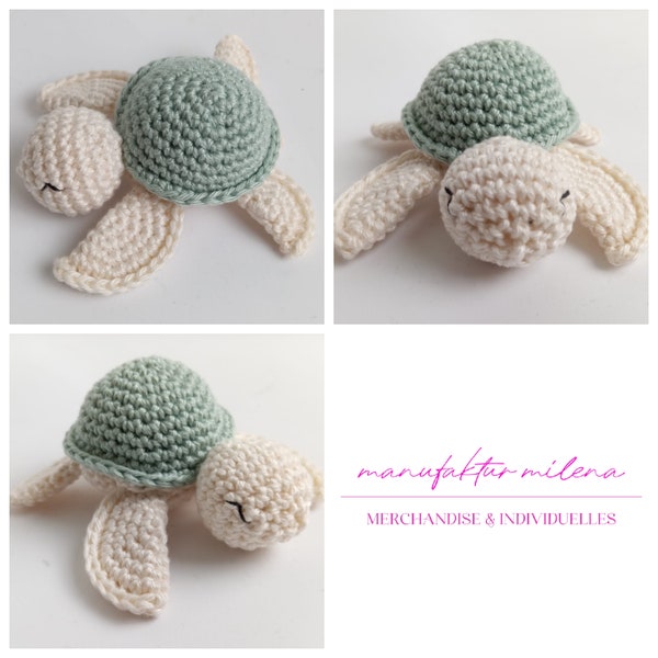 gehäkelte Schildkröte | Amigurumi | 100 Farben | Tier | Panzer | Meeresbewohner | Flossen