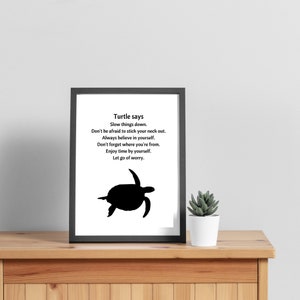 Turtle Advice Print: Spirit Animal Wall Art (Digital Download)