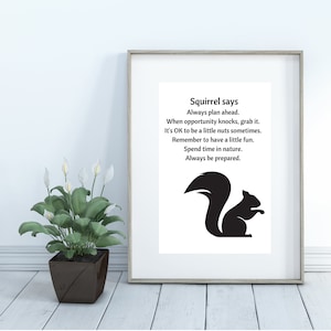 Eichhörnchen Ratschlag Print: Spirit Animal Wandbild (Digitaler Download)