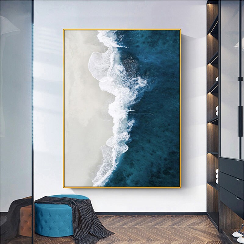 Photo inspiration: Picture Idea: Large Wall Art For Bed Room Vertical Thick Textured Modern