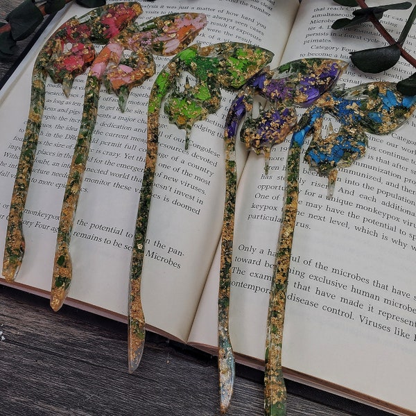 Butterfly Twig Resin Fairy Hair Stick - Fantasy Floral Hair Pin Vintage Hair Accessories Cottagecore Cosplay Accessories Prop