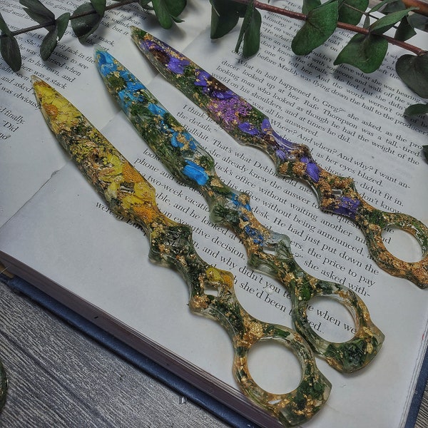 Fantasy Moon Star Knife Decorative Flower Dagger Ritual Knife Athame Letter Opener Cottagecore Forest Witches READ DESCRIPTION