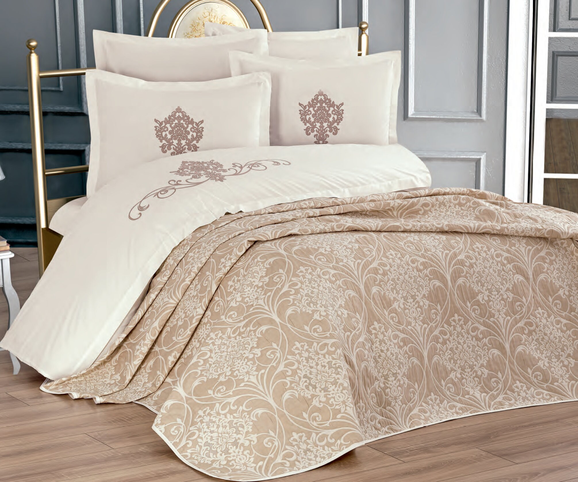 New Bedding Set 7 pcs Cotton&Sateen Bridal Set/Bellucci Home Etsy