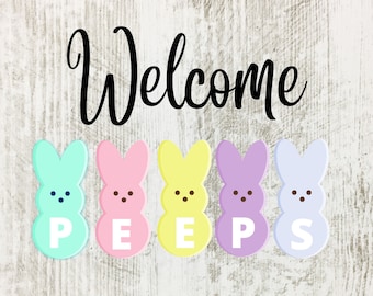 Bienvenue Peeps PNG, Peeps PNG, Bunny Clip Art, Cricut, Silhouette File, Funny Easter, Sublimation Design Download, Mignon, Joyeuses Pâques