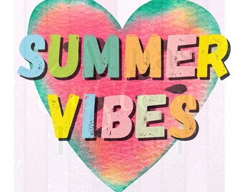 Summer Vibes Watermelon Heart png, Summer Time, PNG for sublimation, Sticker, waterslide,