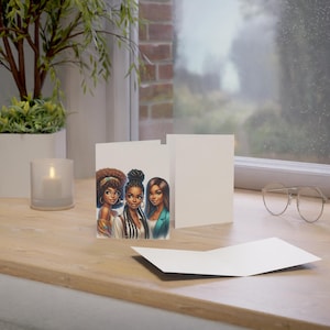 Ensemble de cartes de voeux stimulantes, cartes inspirantes, art de femmes noires, voeux avec affirmation, cartes d'anniversaire et d'amitié, motivation