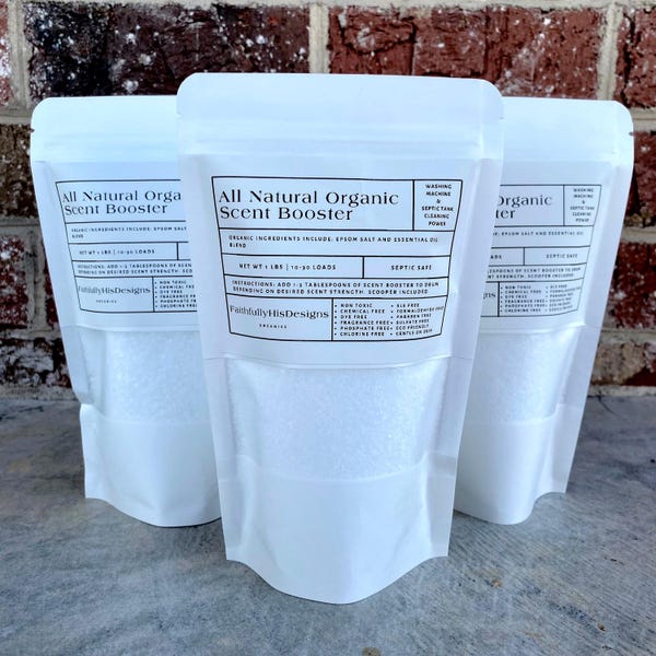 All Natural Organic Laundry Scent Booster 1 LB | Concentrated Odor Eliminator | Non Toxic Laundry Powder | No Chemicals, SLS, Phosphate, Dye