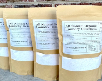 All Natural Organic Laundry Detergent 3 LB | Concentrated Laundry Soap | Non Toxic Laundry Powder | Strong Scent/Unscented Detergent-No Dyes