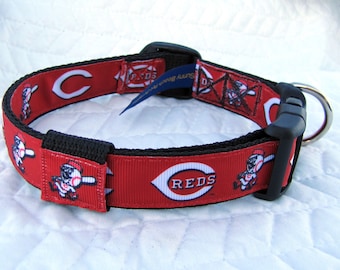 Baseball Fans - Design inspired by  Reds Pet Collars, Harnesses, lanyards, & Leashes - Made in USA,