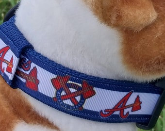 Baseball Fans - Design inspired by Atlanta Pet Collars, Harnesses, lanyards & Leashes - Made in USA,