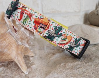 Collar para perro Fiesta – Diseño Sombrero Cactus, fabricado en EE. UU.