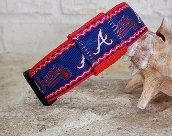 Atlanta Baseball Pet Collar – Braves Fan Gear, Handmade in USA