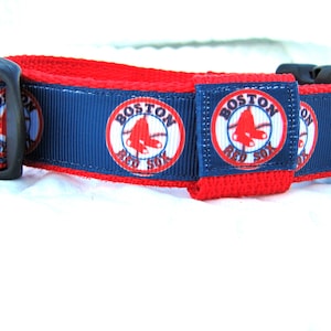 Baseball Fans - Design inspired by Boston Red Sox Pet Collars, Harnesses, and Leashes - Made in USA,