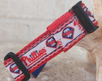 3/4" Wide cat/puppies/sml dog collars - Philadelphia inspired baseball
